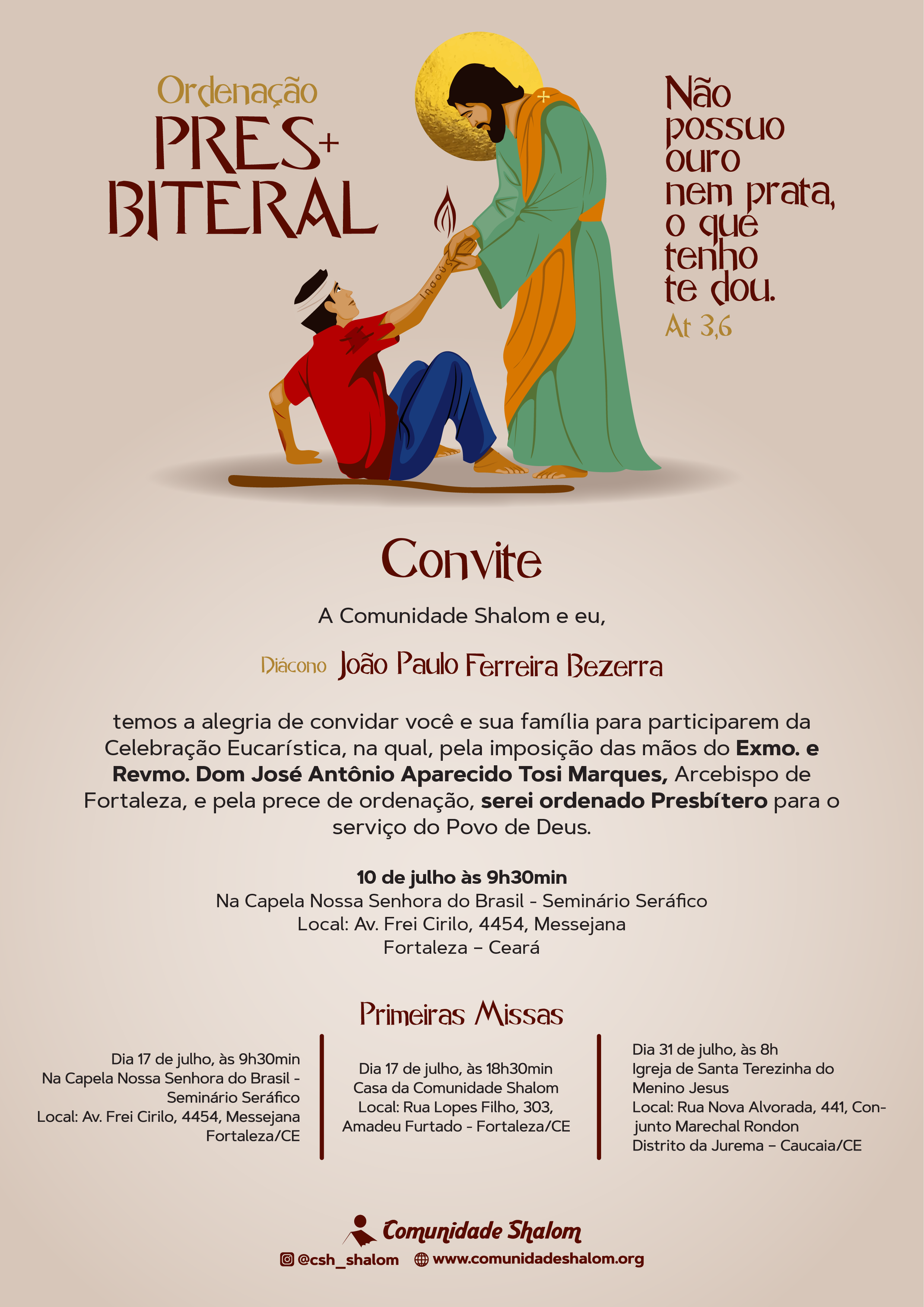 Ordenação Presbiteral de João Paulo, CSh